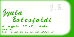 gyula bolcsfoldi business card